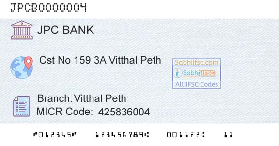 The Jalgaon Peopels Cooperative Bank Limited Vitthal PethBranch 