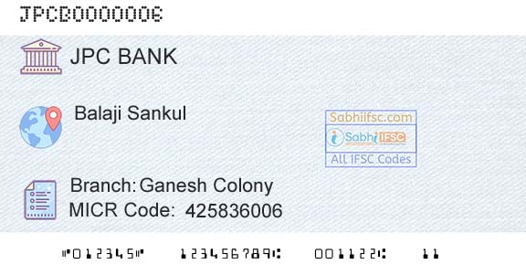 The Jalgaon Peopels Cooperative Bank Limited Ganesh ColonyBranch 