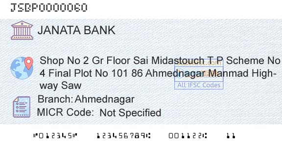 Janata Sahakari Bank Limited AhmednagarBranch 
