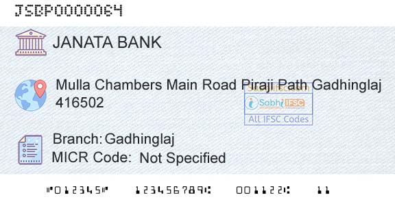 Janata Sahakari Bank Limited GadhinglajBranch 