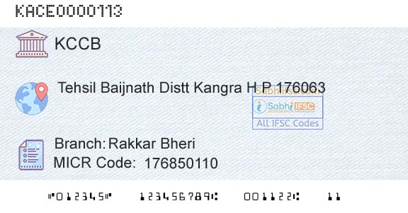 The Kangra Central Cooperative Bank Limited Rakkar BheriBranch 