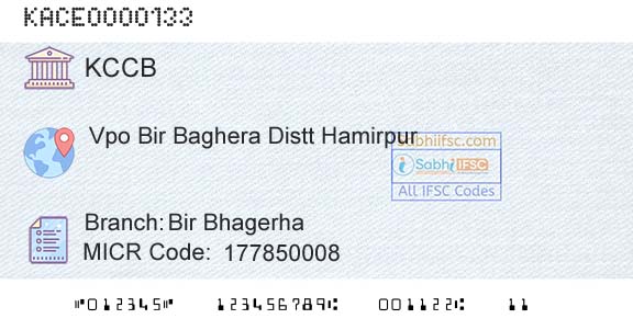 The Kangra Central Cooperative Bank Limited Bir BhagerhaBranch 