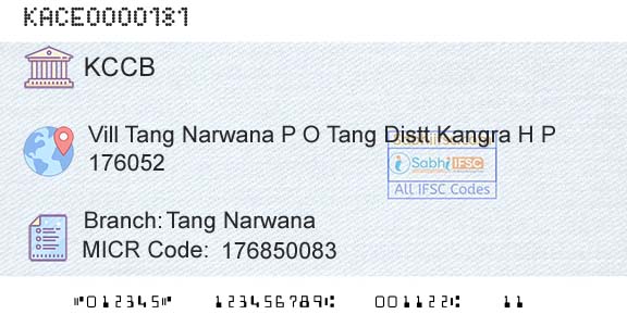 The Kangra Central Cooperative Bank Limited Tang NarwanaBranch 