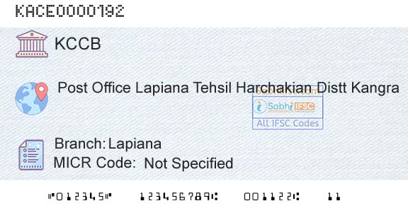 The Kangra Central Cooperative Bank Limited LapianaBranch 