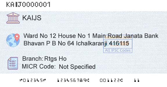 Kallappanna Awade Ichalkaranji Janata Sahakari Bank Limited Rtgs HoBranch 