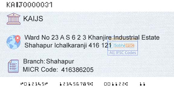 Kallappanna Awade Ichalkaranji Janata Sahakari Bank Limited ShahapurBranch 