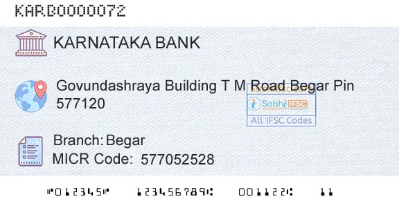 Karnataka Bank Limited BegarBranch 