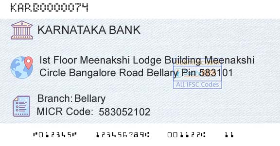 Karnataka Bank Limited BellaryBranch 