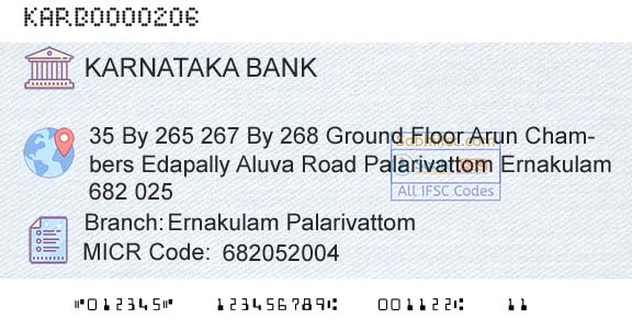 Karnataka Bank Limited Ernakulam PalarivattomBranch 