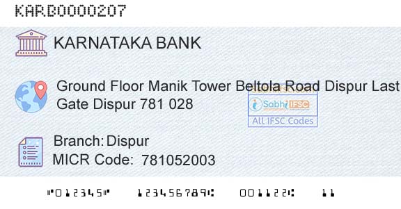 Karnataka Bank Limited DispurBranch 