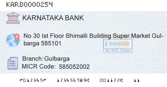 Karnataka Bank Limited GulbargaBranch 