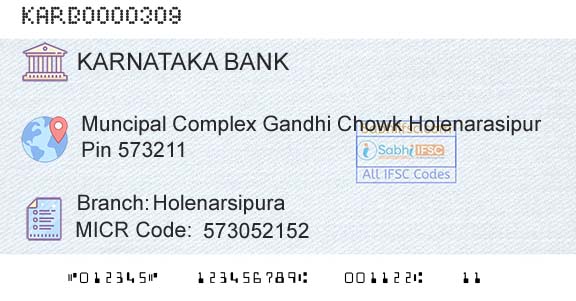 Karnataka Bank Limited HolenarsipuraBranch 