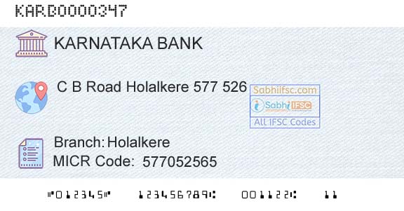 Karnataka Bank Limited HolalkereBranch 