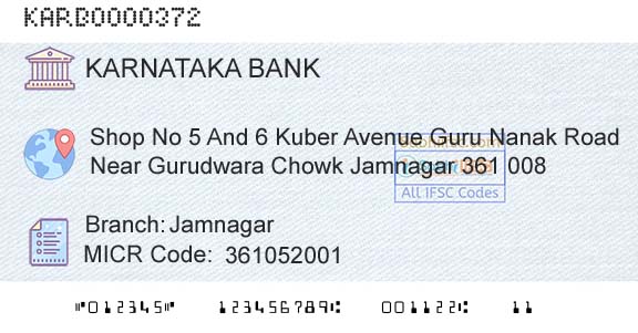 Karnataka Bank Limited JamnagarBranch 