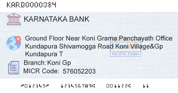 Karnataka Bank Limited Koni GpBranch 