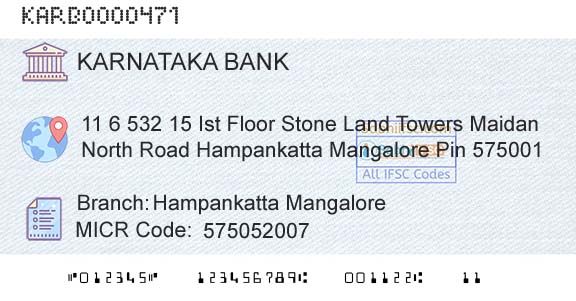 Karnataka Bank Limited Hampankatta MangaloreBranch 
