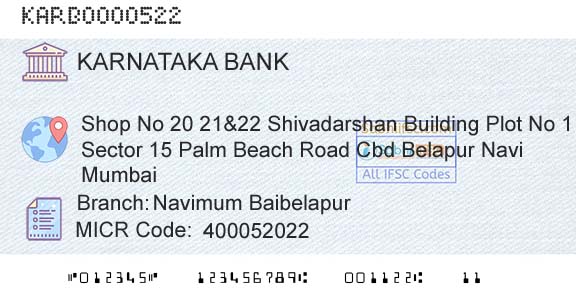 Karnataka Bank Limited Navimum BaibelapurBranch 