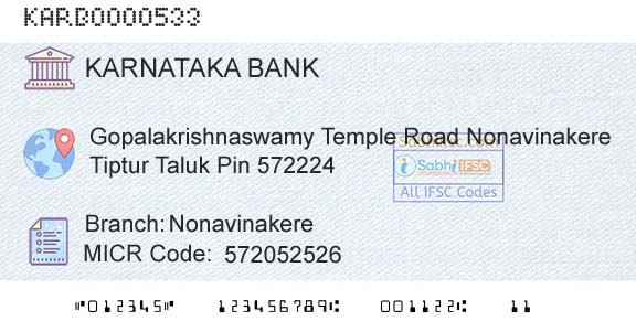 Karnataka Bank Limited NonavinakereBranch 