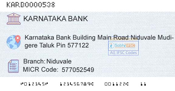 Karnataka Bank Limited NiduvaleBranch 