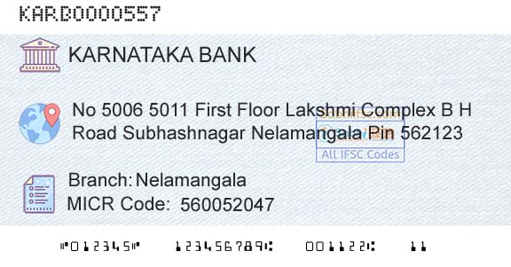 Karnataka Bank Limited NelamangalaBranch 