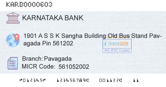 Karnataka Bank Limited PavagadaBranch 