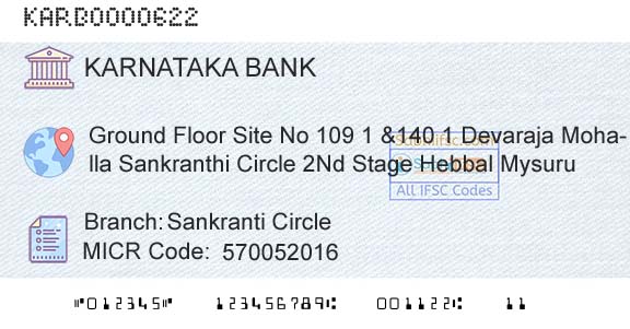 Karnataka Bank Limited Sankranti CircleBranch 