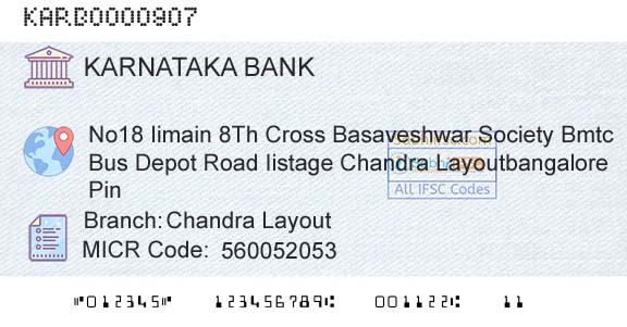 Karnataka Bank Limited Chandra LayoutBranch 