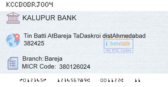 Kalupur Commercial Cooperative Bank BarejaBranch 
