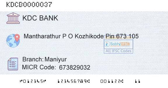 Kozhikode District Cooperatiave Bank Ltd ManiyurBranch 