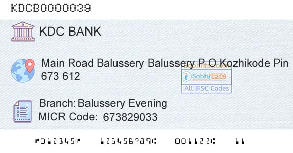 Kozhikode District Cooperatiave Bank Ltd Balussery EveningBranch 