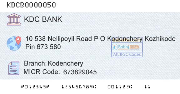 Kozhikode District Cooperatiave Bank Ltd KodencheryBranch 