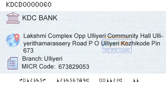 Kozhikode District Cooperatiave Bank Ltd UlliyeriBranch 