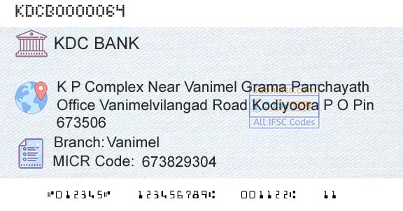 Kozhikode District Cooperatiave Bank Ltd VanimelBranch 