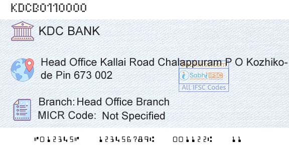 Kozhikode District Cooperatiave Bank Ltd Head Office BranchBranch 