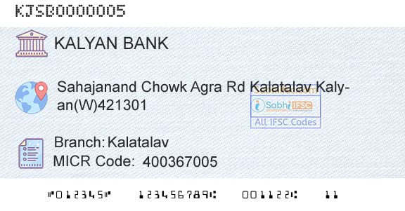 Kalyan Janata Sahakari Bank KalatalavBranch 