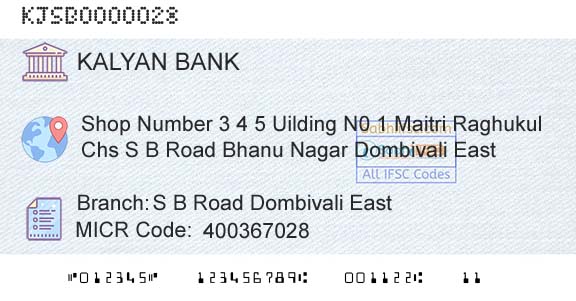 Kalyan Janata Sahakari Bank S B Road Dombivali EastBranch 