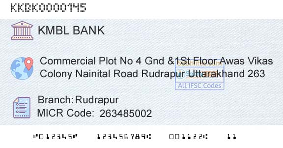Kotak Mahindra Bank Limited RudrapurBranch 