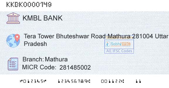 Kotak Mahindra Bank Limited MathuraBranch 