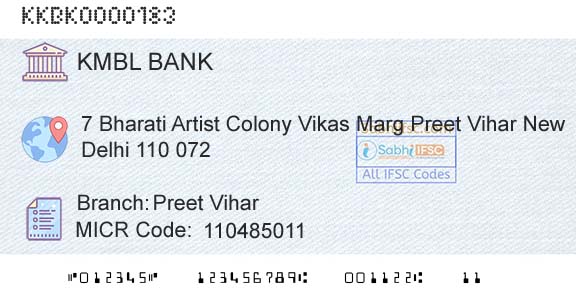 Kotak Mahindra Bank Limited Preet ViharBranch 