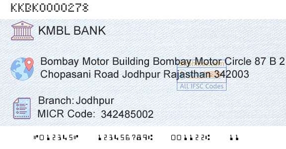 Kotak Mahindra Bank Limited JodhpurBranch 