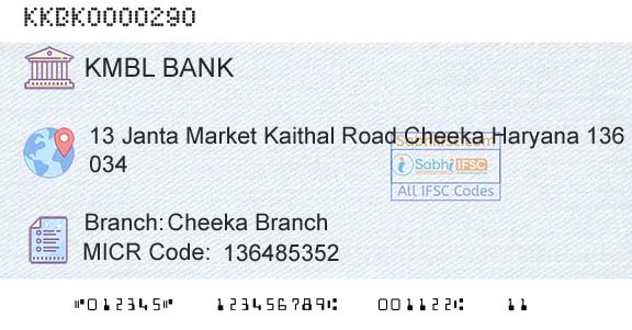 Kotak Mahindra Bank Limited Cheeka BranchBranch 
