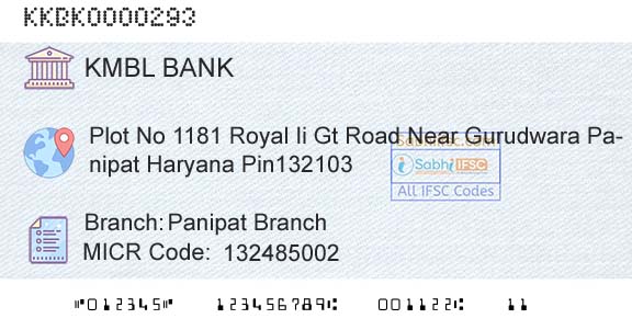 Kotak Mahindra Bank Limited Panipat BranchBranch 
