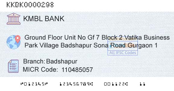 Kotak Mahindra Bank Limited BadshapurBranch 