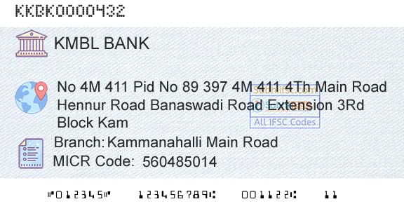 Kotak Mahindra Bank Limited Kammanahalli Main RoadBranch 
