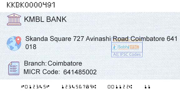 Kotak Mahindra Bank Limited CoimbatoreBranch 