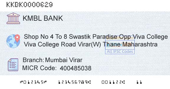 Kotak Mahindra Bank Limited Mumbai VirarBranch 