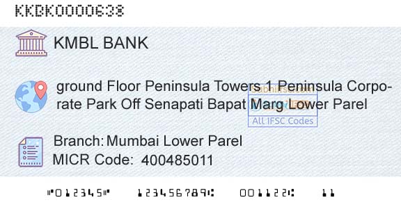 Kotak Mahindra Bank Limited Mumbai Lower ParelBranch 