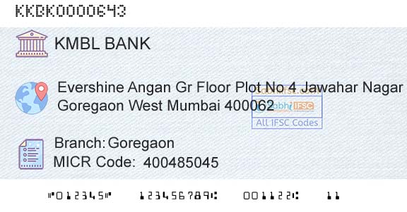 Kotak Mahindra Bank Limited GoregaonBranch 