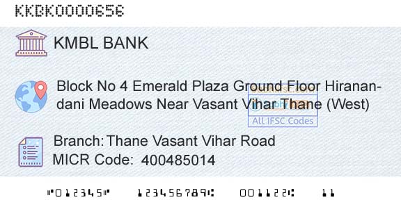 Kotak Mahindra Bank Limited Thane Vasant Vihar RoadBranch 