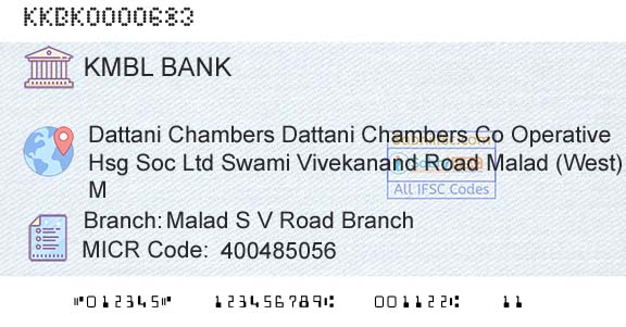 Kotak Mahindra Bank Limited Malad S V Road BranchBranch 